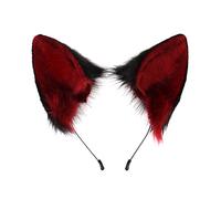 Qsvbeeqj Diadema de Halloween con forma de oreja de animal dulce para mujeres, estudiantes, cosplay, para gato, orejas de lobo, diadema de felpa con dibujos animados