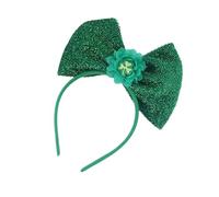 Qsvbeeqj Diadema de lazo con adornos de trébol, decoración para el cabello para el día de San Patricio y otros eventos de festivales
