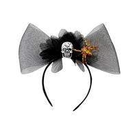 Qsvbeeqj Diadema de pelo con lazo para fiesta de Halloween con arañas y calaveras, diadema de maquillaje para niñas, diadema de cosplay