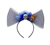 Qsvbeeqj Diadema de pelo con lazo para fiesta de Halloween con arañas y calaveras, diadema de maquillaje para niñas, diadema de cosplay