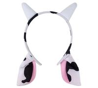 Qsvbeeqj Diadema única de cuerno de vaca y orejas que añade encanto a fiestas, celebraciones y eventos de cosplay, uso diario decorativo