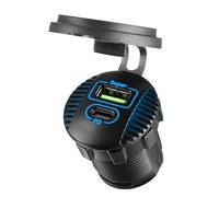 Qsvbeeqj Doble salida 36 W USB tipo C carga coche con luz LED y funciones de seguridad adaptador de carga rápida para barcos