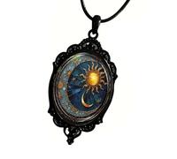 [Qsvbeeqj] El colgante y el intrincado colgante de luna y sol añaden un poco de elegancia a sus joyas de cuello de moda diarias
