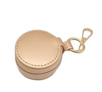 Qsvbeeqj Elegante caja de joyería en miniatura llavero para mujeres en el camino con forro suave protector y fácil acceso a anillos de cuero PU organizadores de joyas elegantes, talla única, como se