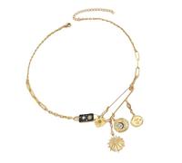 Qsvbeeqj Elegante colgante de luna solar gargantillas collar colgante de aleación de aleación terrorífica regalo Conveninet para mujeres de moda diario minimalista collar de clavícula