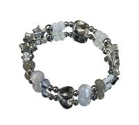 Qsvbeeqj Elegante cristal estrellas cuentas minimalista Y2K Cool Star Brazalete aspecto lindo cadena de mano regalo de fiesta mujeres hombres pareja pulsera elástica corazón perla pulsera