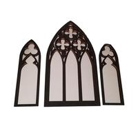 Qsvbeeqj Elegante Vintage Catedral Estilo Ventana Marco Arqueado Pared Colgante Espejo Conjunto De 3 Para Sala De Estar Y Dormitorio Decoraciones