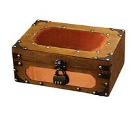 Qsvbeeqj Estilos de antigüedades hechos a mano con cerradura, caja de almacenamiento de joyas de madera con cerradura, decoración del hogar, accesorios para fotos, baúl de almacenamiento