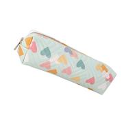 Qsvbeeqj Estuche de piel resistente al agua para lápices, estuche portátil para bolígrafos, organizador de bolígrafos para estudiantes, oficina, estuche profesional con corazón para niños, Blue