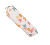 Qsvbeeqj Estuche de piel resistente al agua para lápices, estuche portátil para bolígrafos, organizador de bolígrafos para estudiantes, oficina, estuche profesional con corazón para niños, White