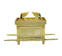 Qsvbeeqj Figura de gabinete israelí con réplicas del Arca del Pacto, estatua de metal, decoración espiritual, decoración de escritorio, Arca de la Alianza