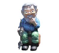 Qsvbeeqj Fishing Geezer Art Craft - Figura decorativa de cueva para jardín, paisajismo, cría de camarones