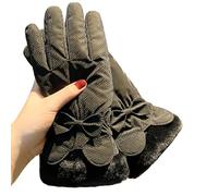 Qsvbeeqj Guantes acolchados para mujer con pantalla táctil, forro polar grueso, cálido, ciclismo, montañismo, esquí, guantes de algodón de felpa para pantallas táctiles, guantes de esquí