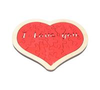 Qsvbeeqj Hermosos rompecabezas de madera del corazón Kits de artesanía para niños San Valentín aula rompecabezas de madera del corazón Tarjetas de San Valentín rompecabezas para parejas