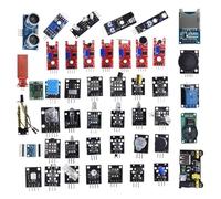 Qsvbeeqj Juego completo de sensores 45 en 1 para 2560, incluye LED de detección de llama táctil de metal, perfecto para kits de desarrollo profesional