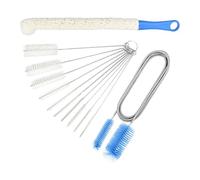 Qsvbeeqj Juego de 12 cepillos de desagüe, limpiador de tubos de acero de tamaño múltiple con cerdas de nailon para tuberías anchas de drenaje.