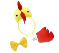 Qsvbeeqj Juego de 3 piezas de disfraz de pavo de Acción de Gracias con diadema, pajarita y cola para adultos y niños, fiesta de Halloween, cosplay, disfraces de pavo de Acción de Gracias