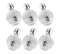 Qsvbeeqj Juego de 6 botellas de agua redondas de plata con 15 cristales para fugas, accesorios para ceremonias de iglesia, multiusos, botellas de recambio de aceite esencial