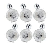 Qsvbeeqj Juego de 6 botellas de agua redondas de plata con 15 cristales para fugas, accesorios para ceremonias de iglesia, multiusos, botellas de recambio de aceite esencial