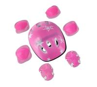Qsvbeeqj Juego de 7 piezas de equipo de protección para niños con tocado, codera, muñequera, rodilleras para patinaje, patineta, ciclismo