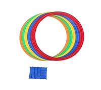 Qsvbeeqj Juego de aros de salto coloridos, juego deportivo para interiores, entrenamiento físico, aros de primavera, familia, patio trasero, actividad, juguete para niños, anillos de regalo