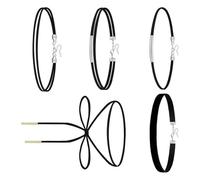 Qsvbeeqj Juego de cadenas de tela negra ajustables ligeras de 2 capas perfectas para ocasiones casuales o formales, collar delicado y agradable para la piel, talla única, como se describe, como se