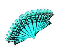 Qsvbeeqj Juego de dilatadores acrílicos para orejas de 50 unidades, medidas surtidas, opciones de sombra vibrante, juego de dilatadores acrílicos, talla única, como se describe, como se describe