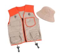 Qsvbeeqj Kits de exploradores al aire libre, chaleco y sombrero, juego de aventuras de la naturaleza, lavable, para niños y niñas, kit de disfraces de Halloween
