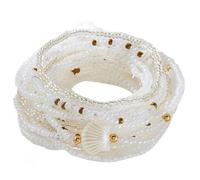 Qsvbeeqj Llamada impermeable multicadena pulsera de perlas tejida a mano ajustable joyería de playa regalos uso diario casual pulsera de perlas, talla única, como se describe