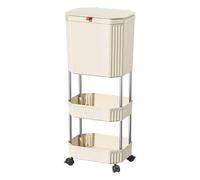Qsvbeeqj Los residuos de cocina de plástico pueden basurarse en el estante de almacenamiento ensamblaje con basura organizadores de cocina compactos instalación rápida para baño sobre lavabo
