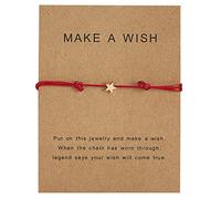Qsvbeeqj Lucky Braided For Wish Card Star Charm Adjustable Wax Rope Friendship Jewelry Women Items Women, One Size, Como se describe