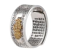 Qsvbeeqj Mantra de Feng Shui Mani para protección, amuleto de riqueza, amuleto de riqueza, suerte, abierto, ajustable, budista, judío, plateado, Feng Shui para hombres y mujeres