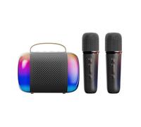 Qsvbeeqj Máquina de karaoke para niños, 2 micrófonos, altavoces, accesorios para video corto para niños y niñas, dispositivo de entretenimiento familiar para el hogar KTV