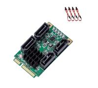 Qsvbeeqj MiniPCIe - Adaptadores de tarjeta SATA, 4 canales, 6 Gbps, velocidad marvells, chipset, funciones compatibles con AHCI, adaptadores SATAS
