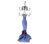 Qsvbeeqj Moderno soporte de almacenamiento de joyas, elegante estante de exhibición de joyas de hierro, organizador de moda, modelo de muñeca, arte de hierro