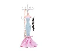 Qsvbeeqj Moderno soporte de almacenamiento de joyas, elegante estante de exhibición de joyas de hierro, organizador de moda, modelo de muñeca, arte de hierro