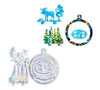Qsvbeeqj Molde de silicona flexible holográfico para árbol de Navidad, molde de yeso, adorno de adorno, suministros para hacer joyas