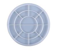 Qsvbeeqj - Molde redondo de silicona para placa de frutas, placa de resina, molde de epoxi hecho a mano para cenicero