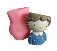 Qsvbeeqj Moldes de silicona a la moda Boy Suculents Flower Epoxy Resin Mold Hormigón Jarrón Molde de silicona