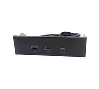 Qsvbeeqj Panel de expansión USB de bahía de disco óptico de 5.25 pulgadas con dos puertos USB 3.2 y conector tipo C de velocidad rápida tipo C panel de bahía de unidad