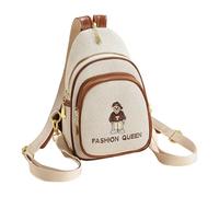 Qsvbeeqj Paquete de pecho de moda con diseño de osos espacioso interior cómodo crossbody bandolera casual accesorio lindo patrón oso paquete de pecho, marrón