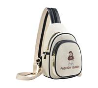 Qsvbeeqj Paquete de pecho de moda con diseño de osos espacioso interior cómodo crossbody bandolera casual accesorio lindo patrón oso paquete de pecho, Negro