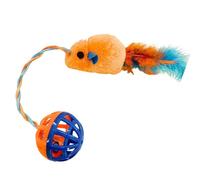 Qsvbeeqj Peluche multifuncional para gatos con campanas de efecto de sonido y plumas para estimulación de tiempo de juego, entretenimiento de gatos en interiores