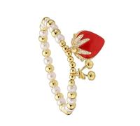 Qsvbeeqj Pequeña pulsera de fruta delicada joyería de mano elástica accesorios dulces estructura de cobre adecuado para eventos especiales frutas elásticas, talla única, como se describe