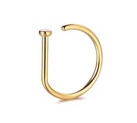 Qsvbeeqj Piercing de aro de acero inoxidable para tabique de nariz falsa en forma de D, unisex, en forma de L, para mujer, 0.8x8mm, como se describe, como se describe