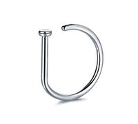 Qsvbeeqj Piercing de aro de acero inoxidable para tabique de nariz falsa en forma de D, unisex, en forma de L, para mujer, 1.0x10mm, como se describe, como se describe
