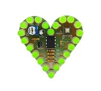 Qsvbeeqj Placa de circuito analógica educativa con luz de corazón para práctica de teoría electrónica, pieza de efecto de respiración para principiantes, componentes de lámpara de respiración