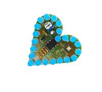 Qsvbeeqj Placa de circuito analógica educativa con luz de corazón para práctica de teoría electrónica, pieza de efecto de respiración para principiantes, componentes de lámpara de respiración