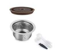 Qsvbeeqj Profesional Espresso Pods 304 Construcción de Acero Inoxidable a Prueba de Fugas Silicona Café Con Cuchara Cepillo Latas De Fuga Cápsulas De Café Cubierta De Silicona