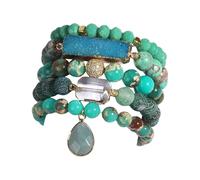 Qsvbeeqj Pulsera de Piedra Natural Pulsera Ajustable Cuentas Pulseras Mejorar La Paz Y La Autodisciplina Para Un Traje Desafiante